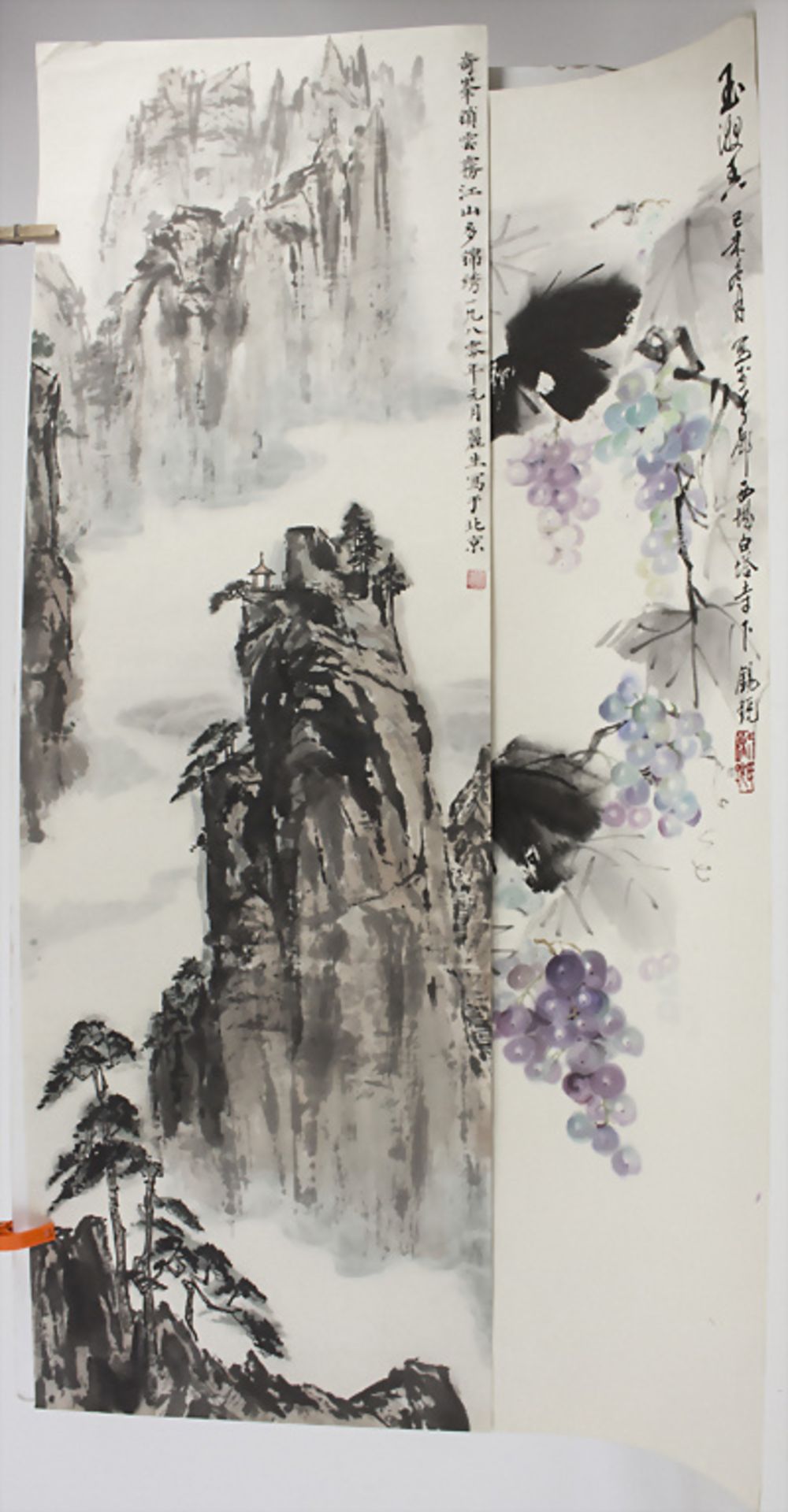 Zwei Sumi-e Tuschemalereien / Two ink paintings, Japan