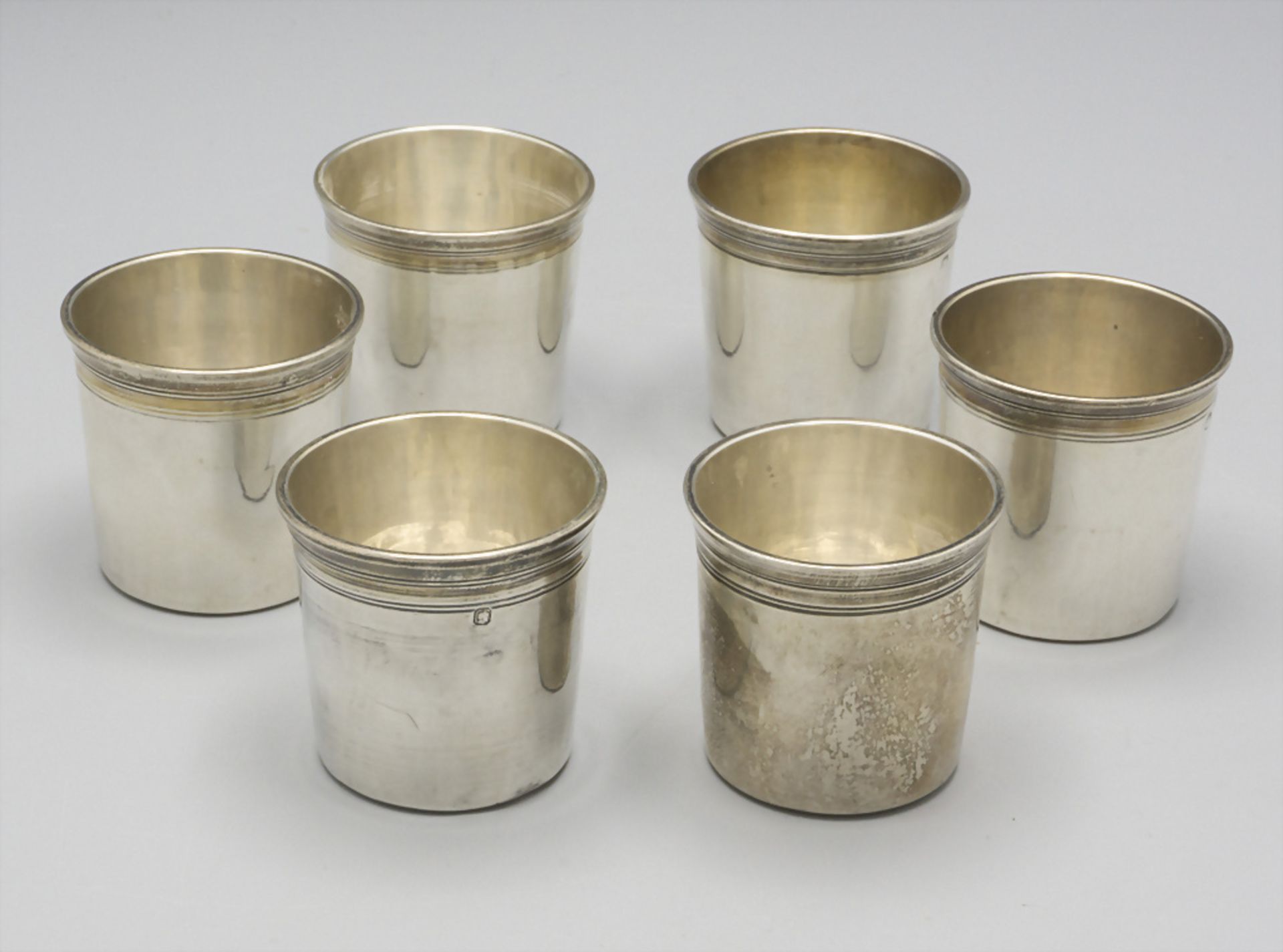 6 Becher / 6 silver beaker, Pellerin & Lemoing, Paris, 1880