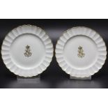 Paar Butterteller mit Napoléon III Monogramm / A pair of butter plates with Napoleon III ...