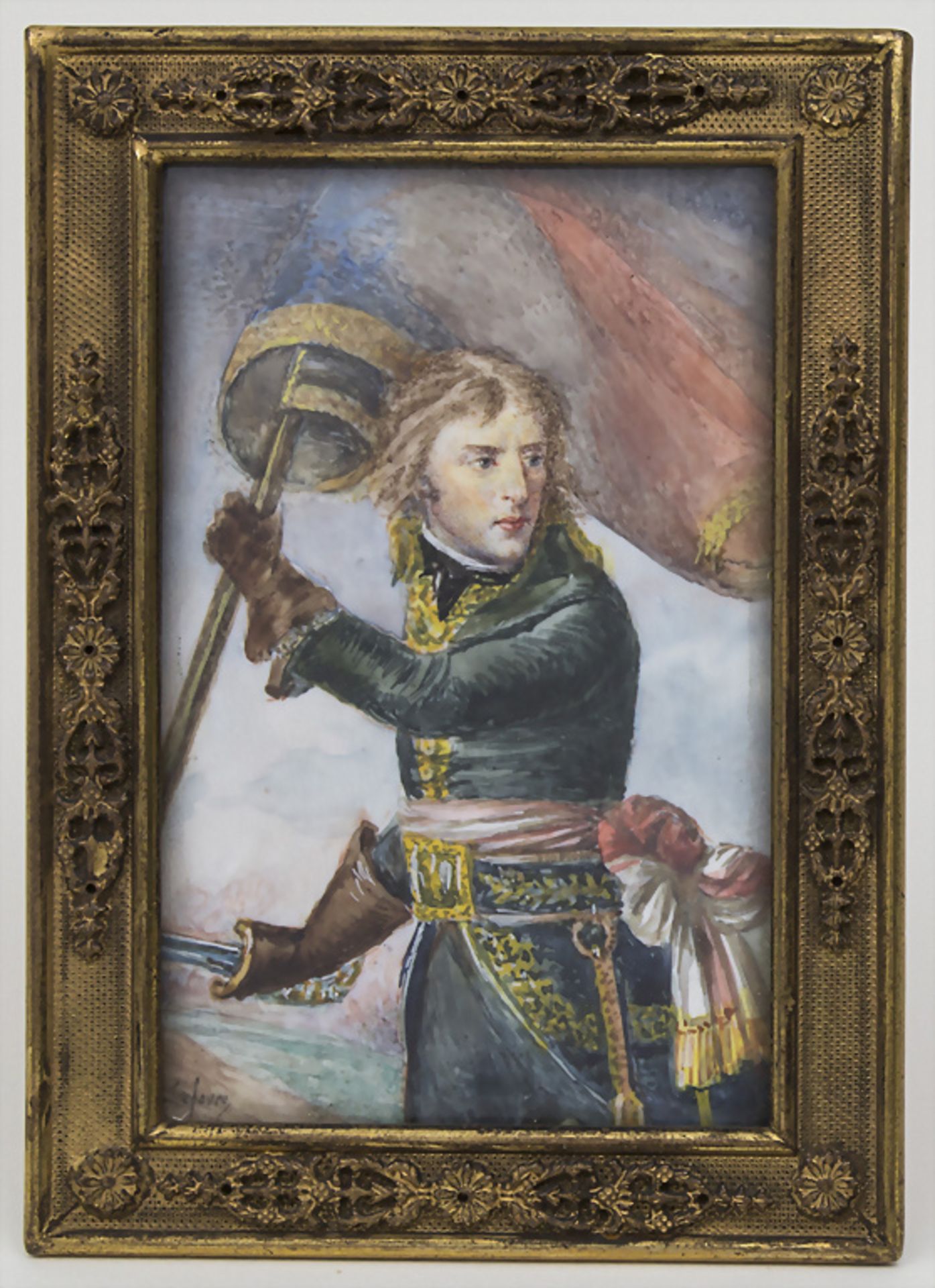 Portrait des jungen Napoléon Bonaparte mit der Tricolore (franz. Revolution) / A portrait of ...