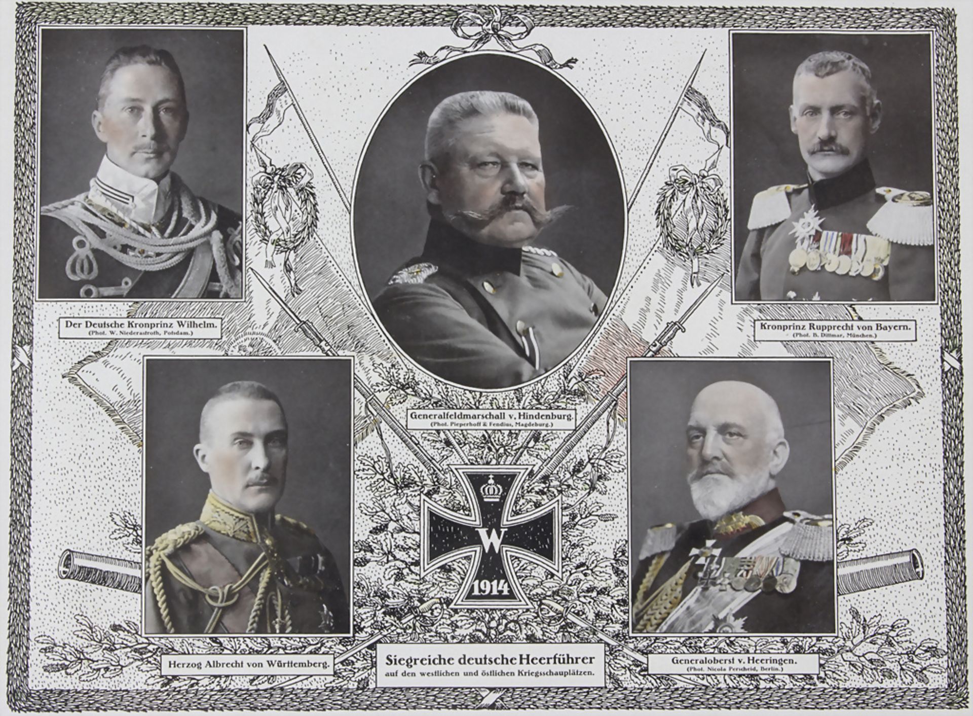 Siegreiche Deutsche Heerführer 1914 / Victorious German army leaders 1914