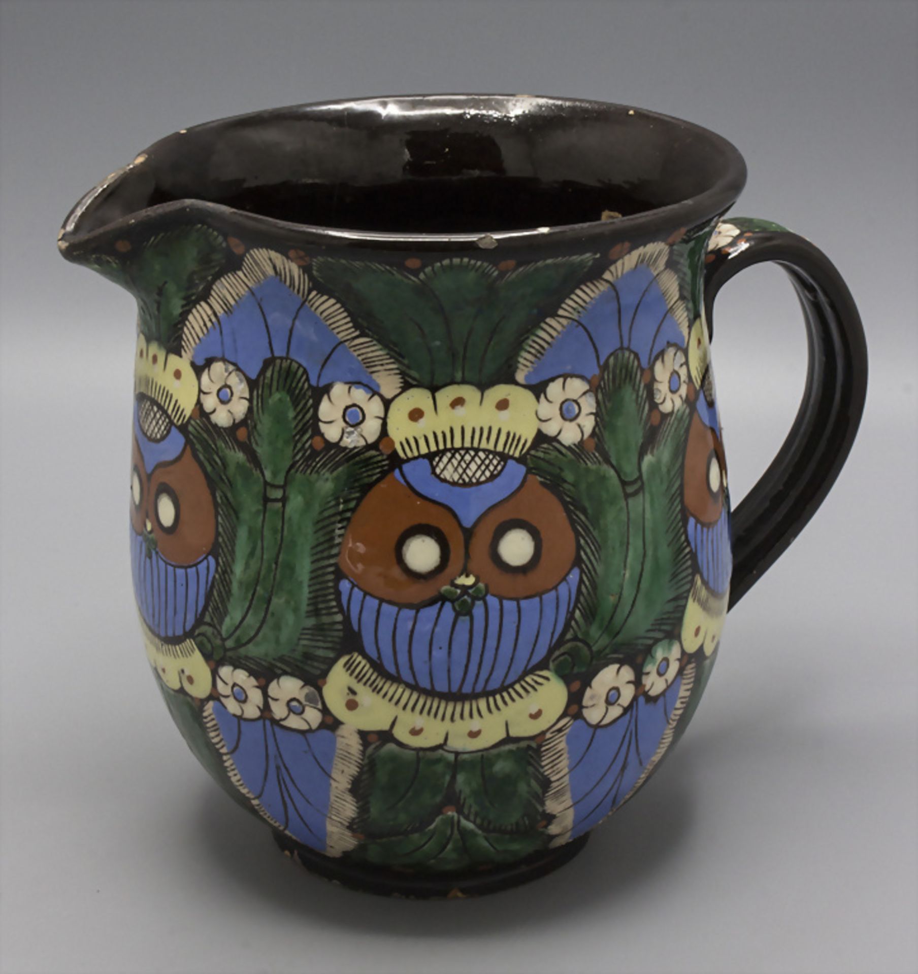 Fayence-Krug / A faience jug, wohl 20. Jh.