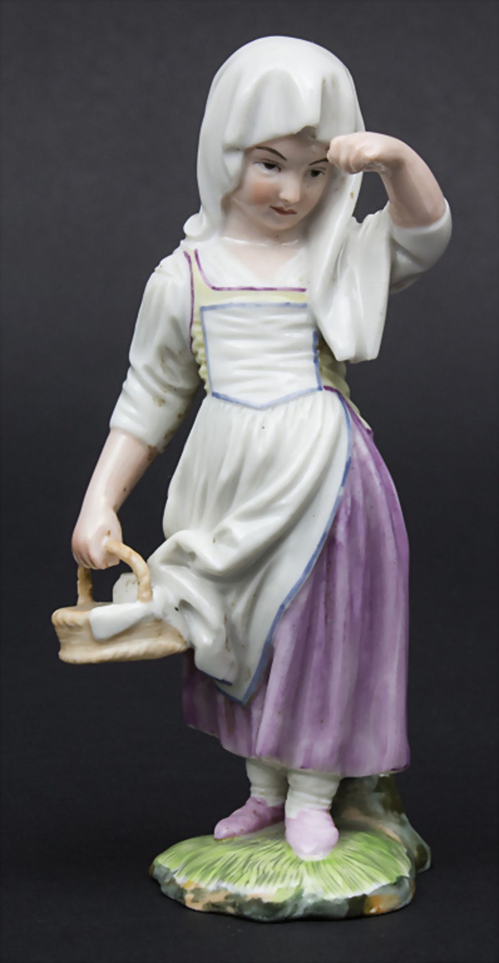 Mädchen mit Korb / A girl with a basket, J.P. Melchior, 19. Jh. oder früher