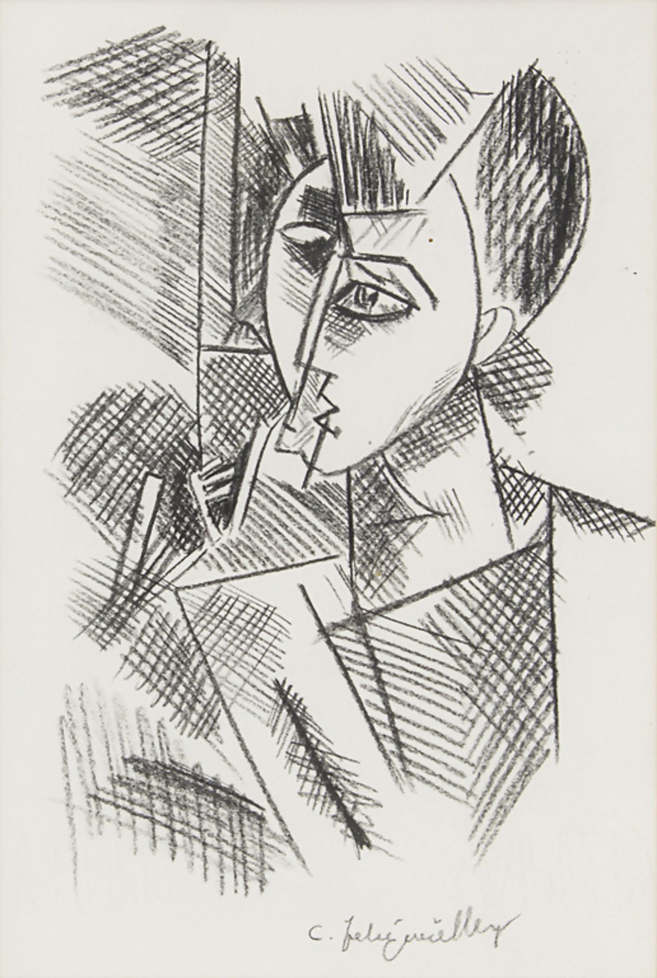 Conrad Felixmüller (1897-1977), zugeschrieben, 'Abstraktes Männerporträt' / 'An abstract ...