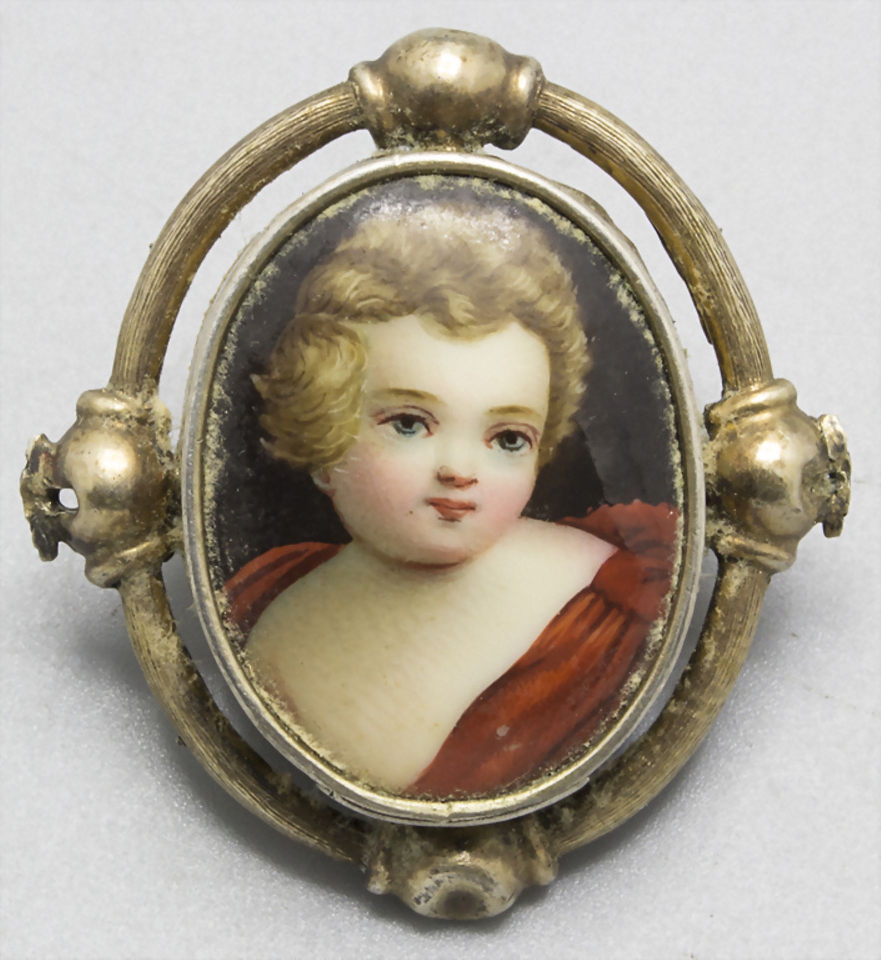 Miniatur eines Kindes auf Porzellan / A miniature of a child on porcelain, frühes 19. Jh.