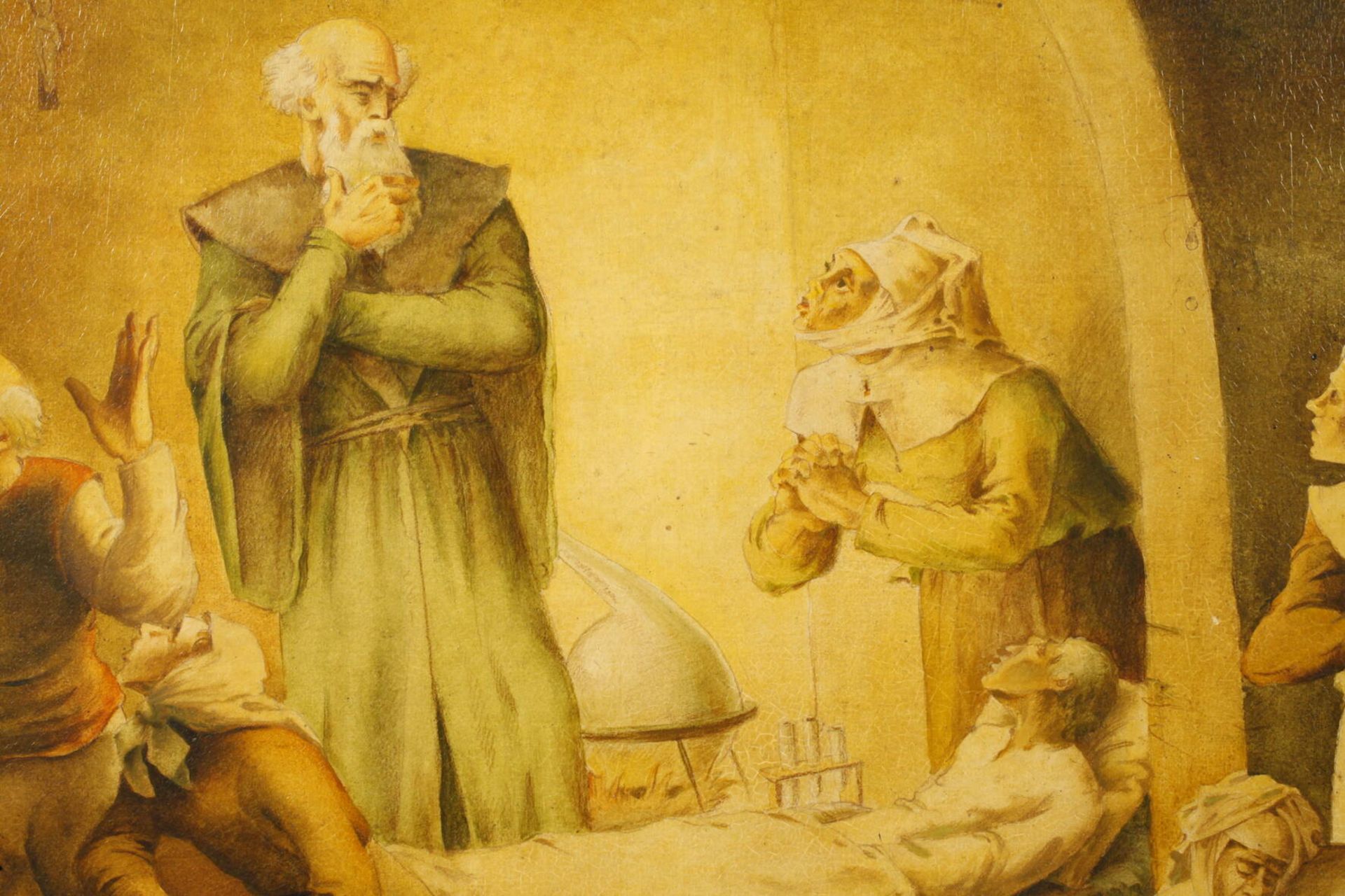 Fritz Kükenthal, Paracelsus heilt die Kranken nächtliche Szene mit Darstellung des sinnenden - Image 4 of 6