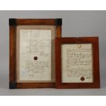 Zwei Beurkundungen um 1820 Beglaubigung eines Taufprotokolls (wohl zur Hochzeit) einer Gießener