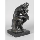 Bronzefigur ”Der Denker” nach Auguste Rodins Hauptwerk von 1880-1882, posthumer Nachguss, 2.