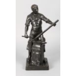 Otto Schmidt-Hofer, Schmied Anfang 20. Jh., auf der Plinthe signiert, Bronze dunkel patiniert, große