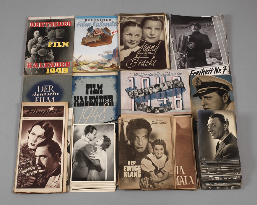 Sammlung Film 1930/40er Jahre ca. 42 Sammelbilder "Vom Werden deutscher Filmkunst", 4 Nachkriegs-