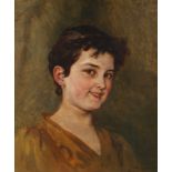 Heinrich Lossow, Bildnis einer jungen Frau Portrait einer freundlich den Betrachter anlächelnden