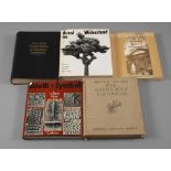 Fünf Bücher Kunst und Kunsthandwerk Jakob/Leicher, Schrift + Symbol in Stein/Holz und Metall,