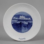 Meissen Wandteller "Pillnitz" Entwurf Arthur Barth 1910, unterglasurblaue Knaufschwertermarke 1860-