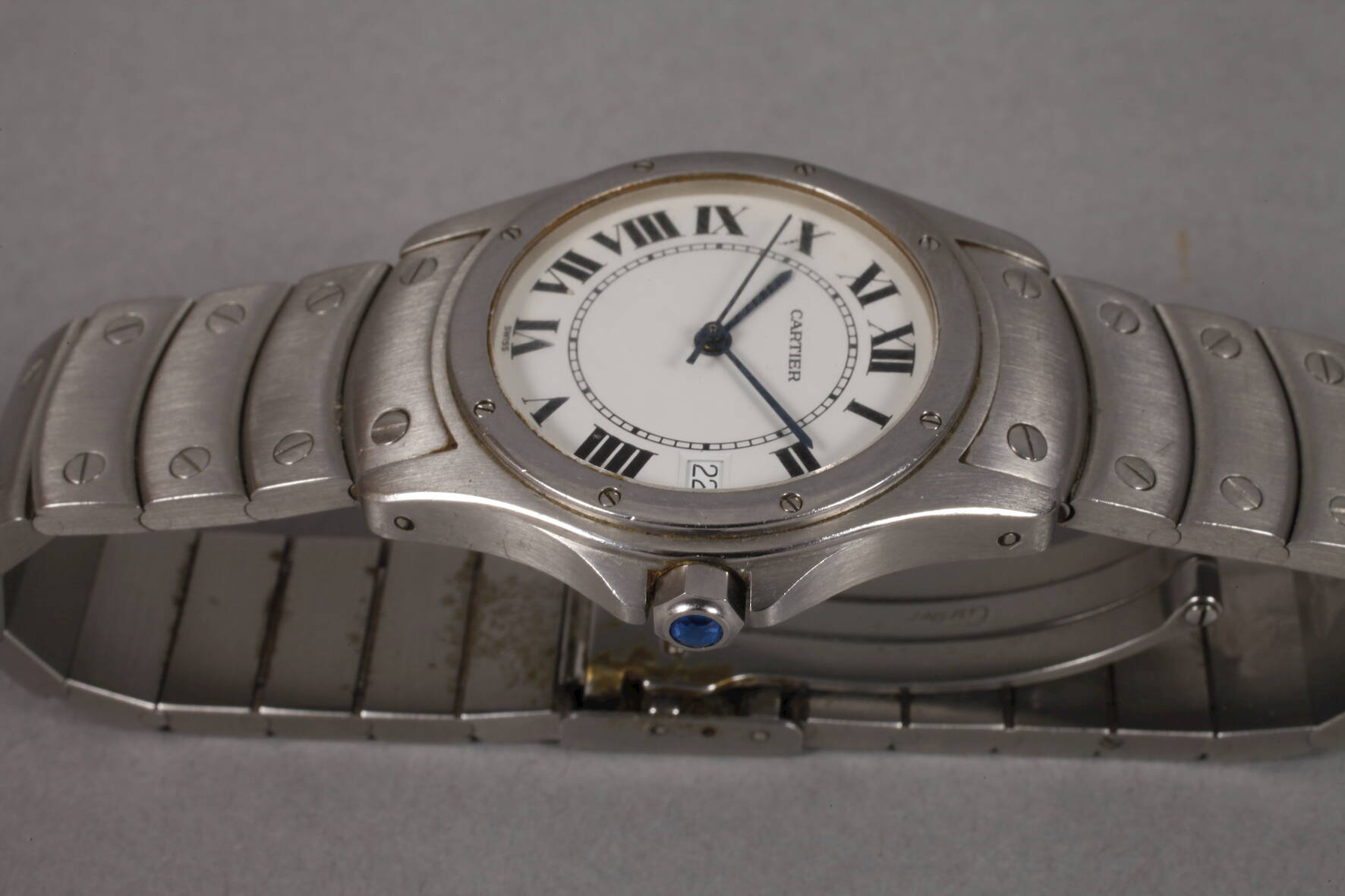 Herrenarmbanduhr Cartier um 2000, Automatikwerk, Gehäuse und Armband mit Faltschließe in - Image 4 of 4