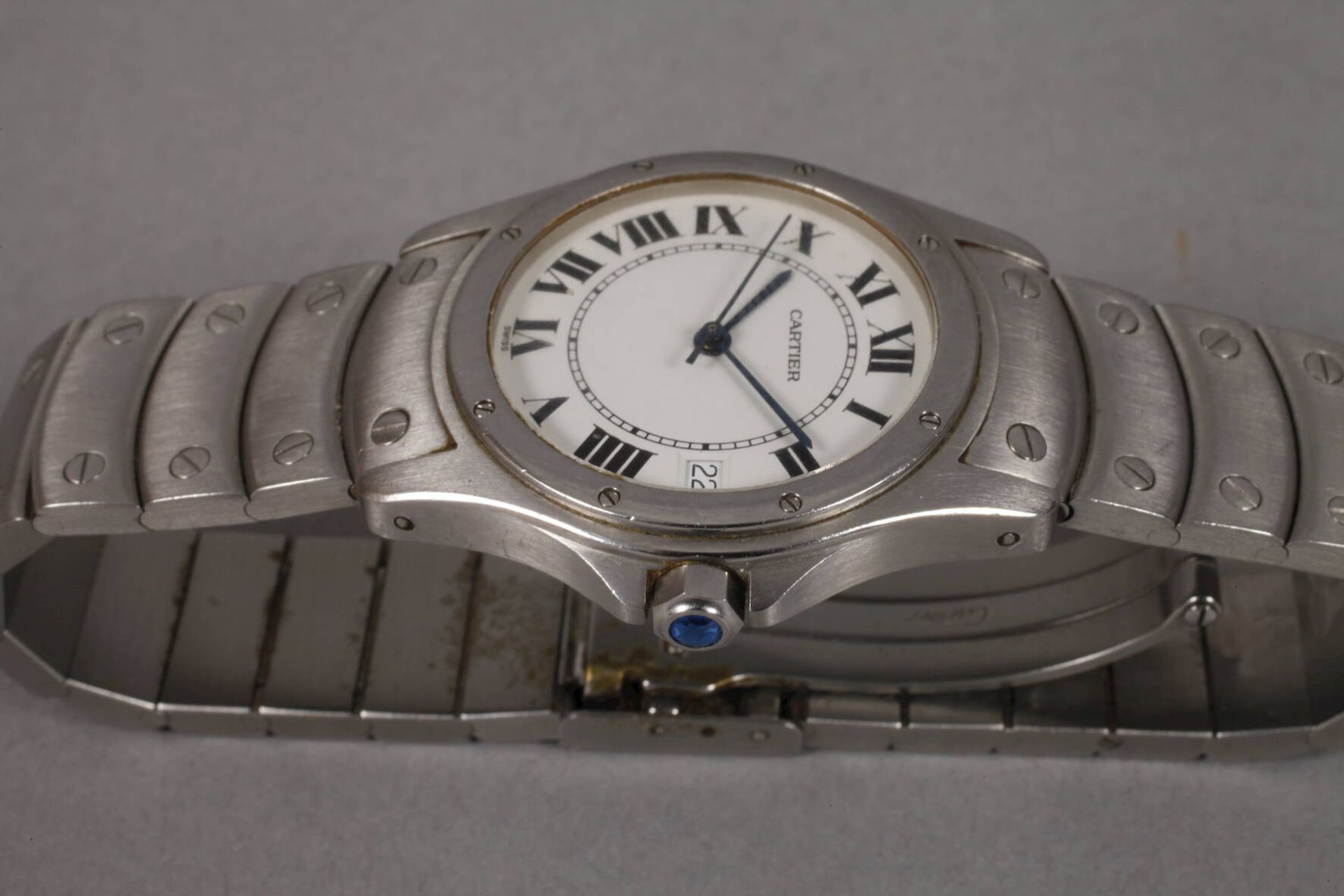Herrenarmbanduhr Cartier um 2000, Automatikwerk, Gehäuse und Armband mit Faltschließe in - Bild 4 aus 4