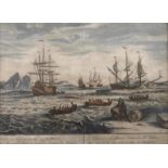 Georg Balthasar Probst, Beim Walfang zahlreiche Segelschiffe und Boote beim Walfang, im