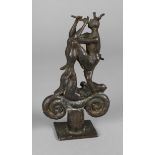 Karl Ulrich Nuss, Faun und Nymphe 20./21. Jh., signiert, Bronze dunkel patiniert, Panflöte