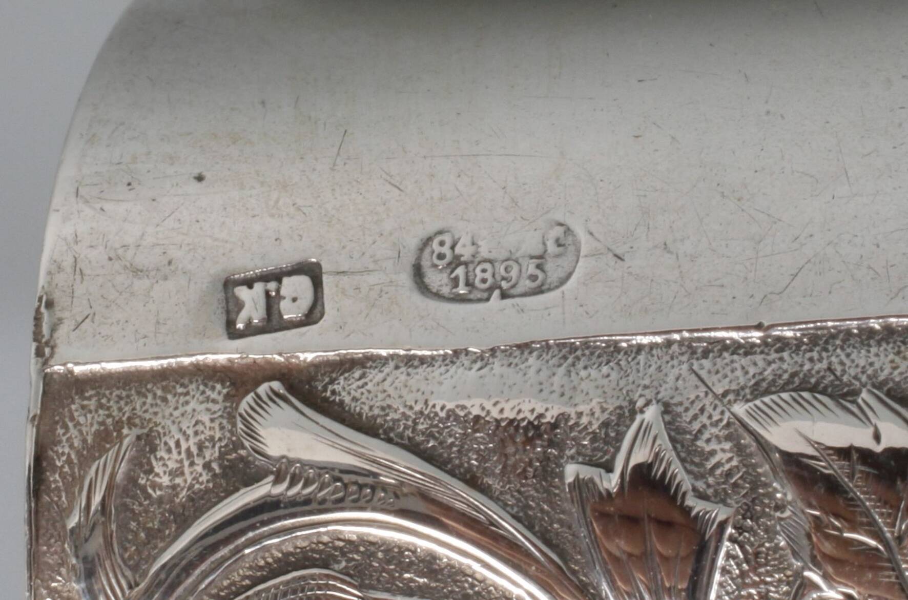 Russland Paar Serviettenringe Silber datiert 1895, unleserliche Beschaumeistermarke, Silberstempel - Image 4 of 4