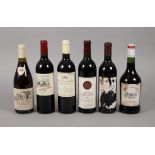 Konvolut Rotwein sechs Flaschen, dabei Domaine Les Fignals 1979 Gaillac, Domaine La Blaque 1991