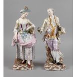 Meissen Paar große Gärtnerfiguren "Gärtner" und "Gärtnerin" als Pendants, Entwurf Johann Joachim