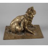 G. Anelli, kratzender Hund Italien, 2. Hälfte 20. Jh., signiert "G. Anelli", Bronze hell