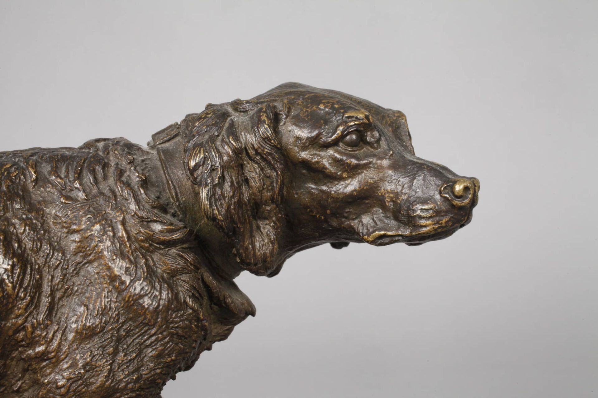 Pierre-Jules Mêne, Vorstehhund 2. Hälfte 19. Jh., signiert, Bronze dunkel patiniert, Darstellung - Image 3 of 5