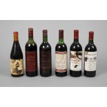 Sechs Flaschen Rotwein dabei Bordeaux Chateau Balan 1988 sowie Chateau Passe Craby, Chateau Lavagnac