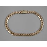 Armband neuzeitlich, Gelbgold gestempelt 333, ca. 5 mm breite, leicht gedrückte Panzerglieder,