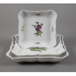 Meissen drei Anbietschalen "Blume 1" unterglasurblaue Knaufschwertermarken 1860-1924, 1. Wahl und