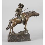 Wiener Bronze, kaukasischer Kosake um 1915, Krugmarke, Bronze polychrom in Kaltbemalung staffiert,