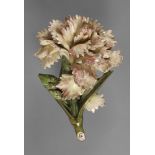 Delphin Massier Wandvase Vallauris, um 1900, Pinselsignatur, Monogramm A.M., Majolika farbig bemalt,