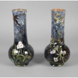 Paar Vasen Francois Laurin Frankreich, Bourg-la-Reine, um 1880, Stempelmarke und Pinselsignatur,