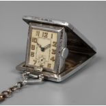 Miniaturuhr Schweiz 1920/30er Jahre, Gehäuse Silber 925, Werk vergoldet, Ankergang, 11 Steine,
