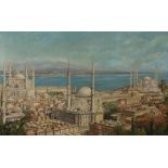 Ansicht Istanbul Blick aus der Vogelschau auf die ehemals Byzanz und Konstantinopel genannte Stadt