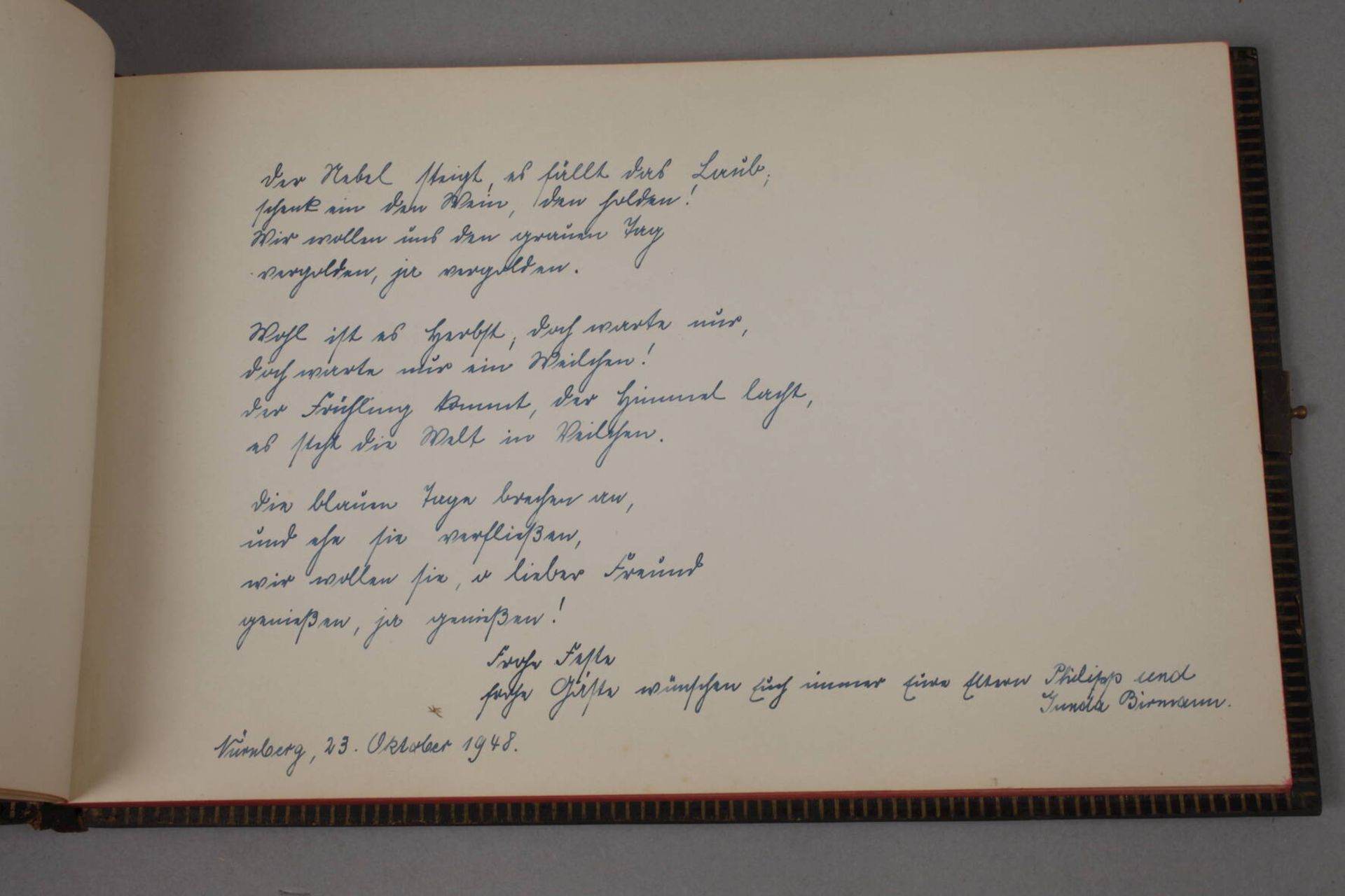 Fünf Poesiealben um 1910, ein Lackalbum unbenutzt (Maße ca. 17 x 26 cm), die anderen mit wenigen - Bild 4 aus 4