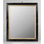 Bilderleiste mit Spiegel 2. Hälfte 19. Jh., Rahmen aus ca. 4,5 cm breiter, nach außen steigend