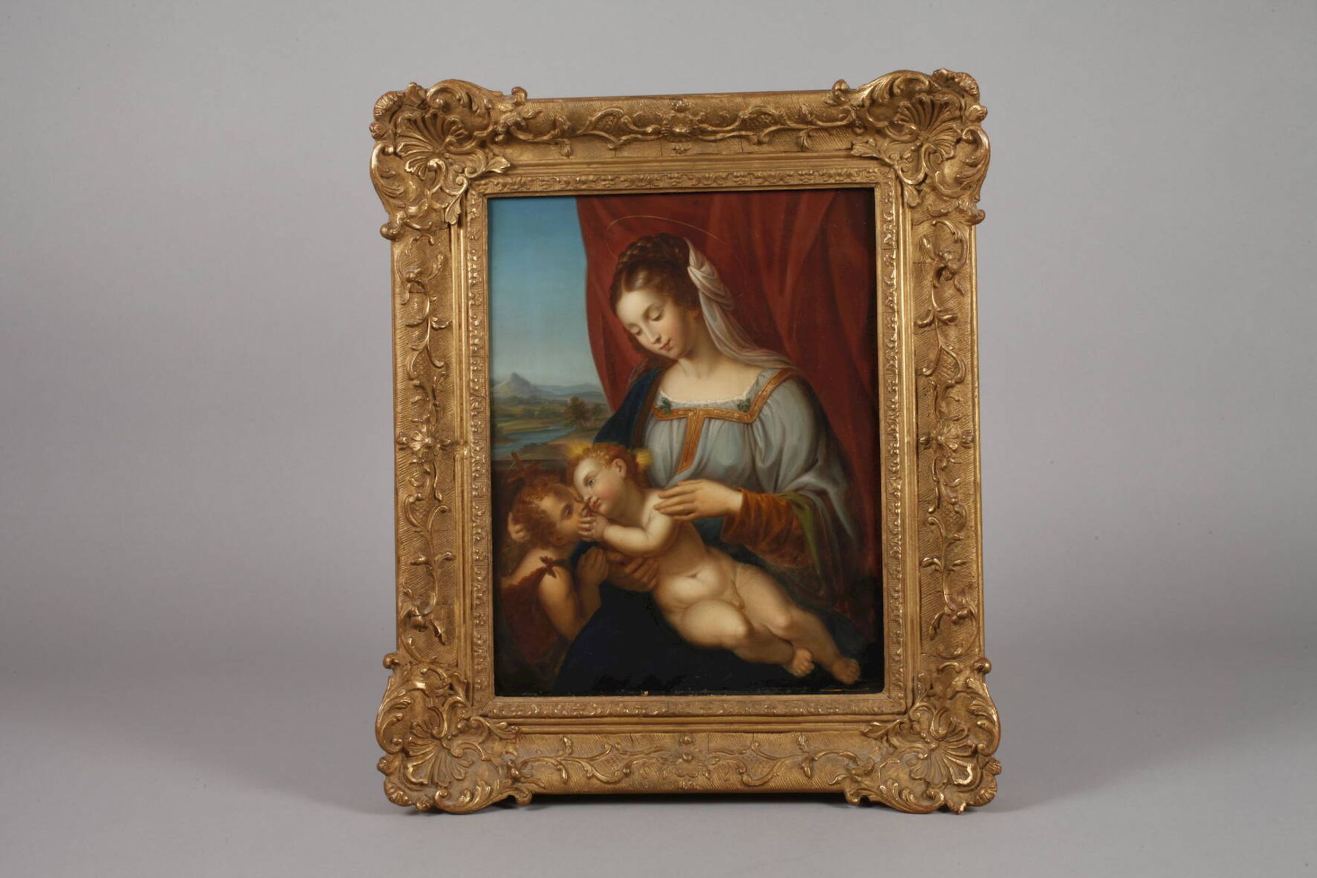 "Maria mit dem Kind und dem kleinen Johannes" nach dem um 1518 entstandenen Gemälde der Dresdner - Image 5 of 5