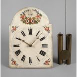 Schilderuhr Schwarzwald um 1900, Holzplatinenwerk mit Stundenschlag auf Tonspirale,