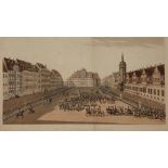 Der Marktplatz zu Leipzig am 18. Oktober 1813 Ansicht des von Bürgerhäusern und dem Rathaus