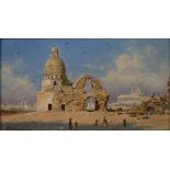 Hermann Ludwig Heubner, Partie bei Kairo Blick auf die Ruine einer Moschee und im Hintergrund