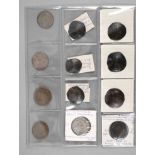 Sammlung alte Münzen 12 Stück: 7 byzantinische Münzen 11./12. Jh., davon 6 Schüsselmünzen, s; 1/12