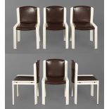Sechs Stühle Joe Colombo Entwurf 1966, Modell 300, Ausführung Pozzi Comense Italien, 1970er Jahre,