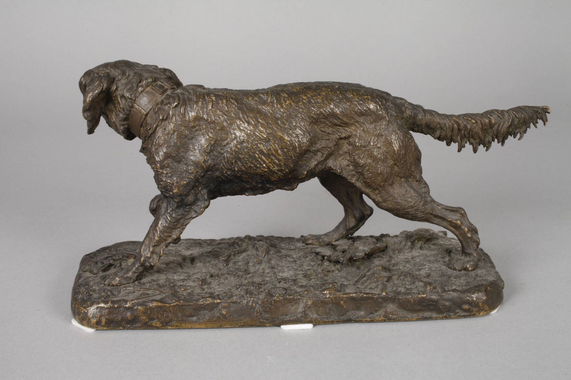Pierre-Jules Mêne, Vorstehhund 2. Hälfte 19. Jh., signiert, Bronze dunkel patiniert, Darstellung - Image 2 of 5