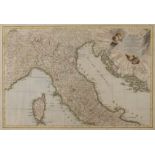 Rizzi Zannoni, Karte Norditalien oben rechts mit Engeln verzierte Kartusche und hierin betitelt