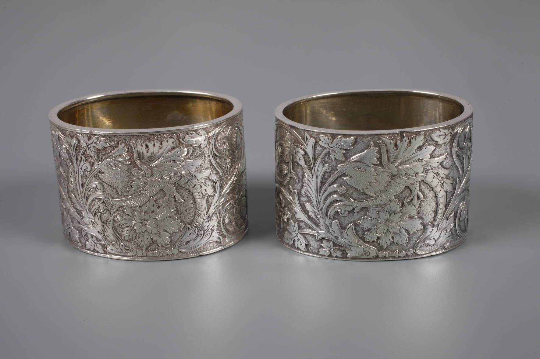 Russland Paar Serviettenringe Silber datiert 1895, unleserliche Beschaumeistermarke, Silberstempel - Image 2 of 4