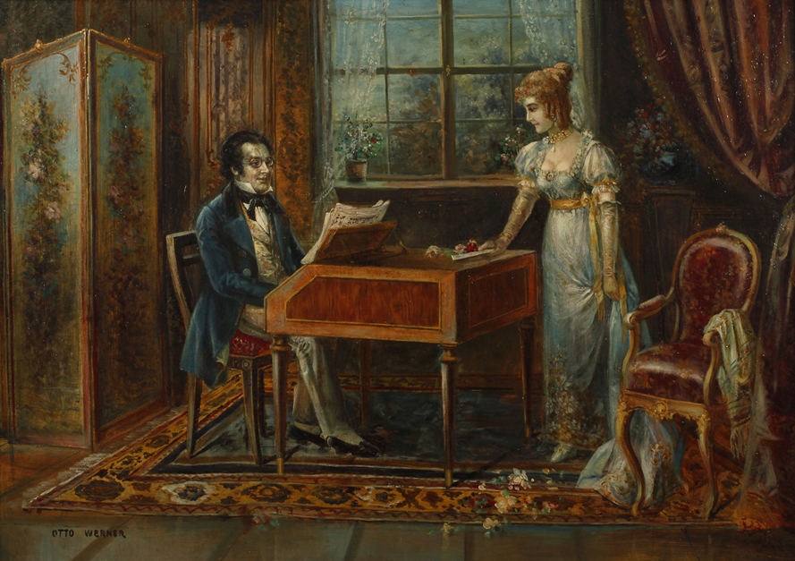 Otto Werner, Schubert am Spinett Darstellung des Komponisten Franz Schubert, betrachtet von einer