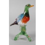 Murano Vogel auf Ast 2. Hälfte 20. Jh., originales Klebeetikett "Made in Murano Italy",