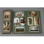 Zwei Postkartenalben vor 1945, ca. 145 vorwiegend topographische Ansichtskarten, kleines Album