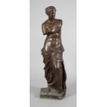 Große Venus von Milo um 1900, unsigniert, Bronze dunkelbraun patiniert, kleinere Version nach dem