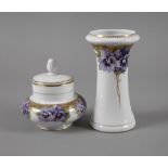 Rosenthal Vase und Dose "Viktoria Luise" grüne Stempelmarken um 1910-1920, geritzte Modellnummer